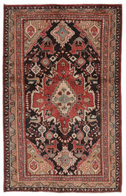 133X210 絨毯 ハマダン オリエンタル 黒/深紅色の (ウール, ペルシャ/イラン)