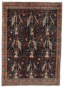 手織り アフシャル/Sirjan 絨毯 148X211 ペルシャ ウール 絨毯 黒/深紅色の 小 絨毯 