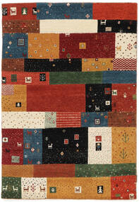  ギャッベ Loribaft 絨毯 121X177 モダン 手織り 深紅色の/黒 (ウール, インド)