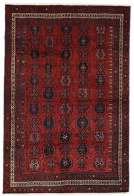  アフシャル 絨毯 154X229 オリエンタル 手織り 黒/深紅色の (ウール, ペルシャ/イラン)