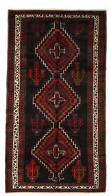 156X280 絨毯 オリエンタル ハマダン 絨毯 黒/深紅色の (ウール, ペルシャ/イラン)