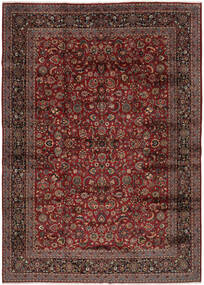 絨毯 ペルシャ マシュハド 絨毯 340X478 黒/深紅色の 大きな (ウール, ペルシャ/イラン)