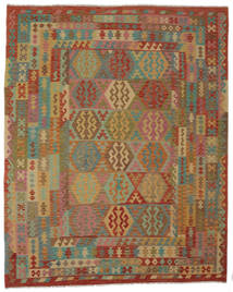  キリム アフガン オールド スタイル 絨毯 247X307 オリエンタル 手織り 濃い茶色/茶 (ウール, アフガニスタン)