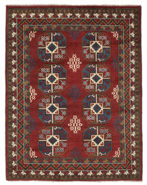  アフガン 絨毯 158X201 オリエンタル 手織り 黒/濃い茶色 (ウール, アフガニスタン)