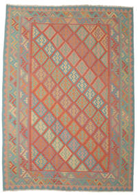  キリム ファーシュ 絨毯 254X345 オリエンタル 手織り 茶/深緑色の 大きな (ウール, ペルシャ/イラン)