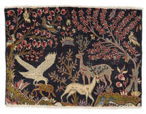  カシュマール 絨毯 64X89 オリエンタル 手織り 黒/濃い茶色 (ウール, ペルシャ/イラン)