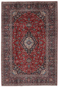  カシャン 絨毯 200X294 オリエンタル 手織り 黒/濃い茶色 (ウール, ペルシャ/イラン)
