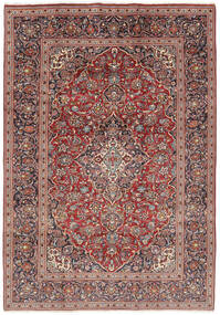  カシャン 絨毯 203X286 オリエンタル 手織り 濃い茶色/黒/深紅色の (ウール, ペルシャ/イラン)