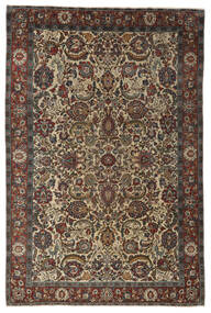  アンティーク クム Ca. 1930 絨毯 222X335 オリエンタル 手織り 濃い茶色/黒 (ウール, ペルシャ/イラン)