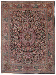 絨毯 オリエンタル アンティーク カシャン Debir Ca.1900 絨毯 321X422 茶/深紅色の 大きな (ウール, ペルシャ/イラン)