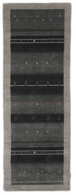 80X250 絨毯 ギャッベ インド 絨毯 モダン 手織り 廊下 カーペット 黒/茶 (ウール, インド)