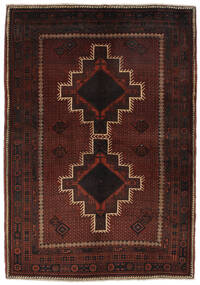  アフシャル 絨毯 155X220 オリエンタル 手織り 黒/深紅色の (ウール, )