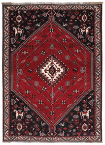 手織り シラーズ 絨毯 213X293 ペルシャ ウール 絨毯 黒/深紅色の 絨毯 