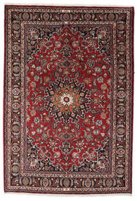 手織り マシュハド 絨毯 195X288 ペルシャ ウール 絨毯 黒/深紅色の 絨毯 