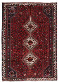 絨毯 シラーズ 207X294 黒/深紅色の (ウール, ペルシャ/イラン)