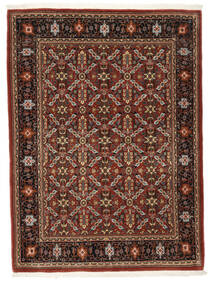  クム Kork/シルク 絨毯 113X154 オリエンタル 手織り 黒/濃い茶色 (ウール/絹, ペルシャ/イラン)