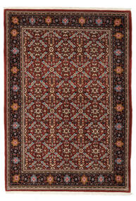  クム Kork/シルク 絨毯 113X165 オリエンタル 手織り 黒/濃い茶色 (ウール/絹, ペルシャ/イラン)