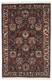 102X152 絨毯 バクティアリ 絨毯 オリエンタル 手織り 黒/深紅色の (ウール, ペルシャ/イラン)