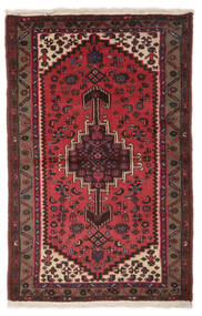 絨毯 手織り ハマダン 絨毯 109X155 黒/深紅色の (ウール, ペルシャ/イラン)
