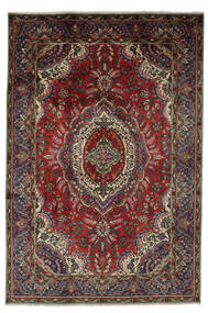  タブリーズ 絨毯 204X303 オリエンタル 手織り 黒/濃い茶色 (ウール, ペルシャ/イラン)