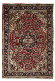  タブリーズ 絨毯 200X290 オリエンタル 手織り 黒/濃い茶色 (ウール, ペルシャ/イラン)