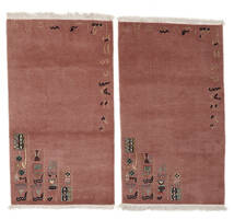  ネパール Original 絨毯 96X158 モダン 手織り 深紅色の (ウール/バンブーシルク,)
