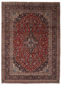  カシャン 絨毯 258X350 オリエンタル 手織り 黒/濃い茶色 大きな (ウール, ペルシャ/イラン)