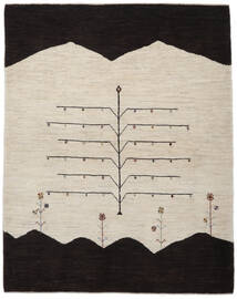  ギャッベ ペルシャ 絨毯 153X198 モダン 手織り 黒/薄茶色/薄い灰色 (ウール, ペルシャ/イラン)