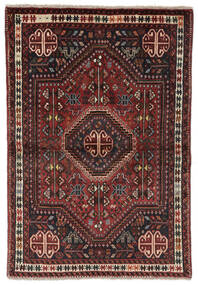  シラーズ 絨毯 101X147 オリエンタル 手織り 黒/濃い茶色 (ウール, ペルシャ/イラン)