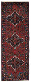 手織り ハマダン 絨毯 108X305 ペルシャ ウール 絨毯 黒/深紅色の 小 絨毯 