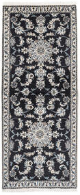  ナイン 絨毯 80X197 オリエンタル 手織り 廊下 カーペット 黒/薄い灰色 (ウール, ペルシャ/イラン)