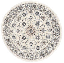  ナイン 絨毯 Ø 136 オリエンタル 手織り ラウンド 暗めのベージュ色の/濃いグレー (ウール, ペルシャ/イラン)