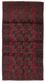 絨毯 オリエンタル バルーチ 106X200 黒/深紅色の (ウール, アフガニスタン)