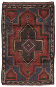 91X137 絨毯 オリエンタル バルーチ 絨毯 黒/深紅色の (ウール, アフガニスタン)