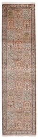 絨毯 カシミール ピュア シルク 79X302 廊下 カーペット 茶/オレンジ (絹, インド)
