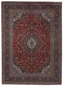 絨毯 オリエンタル カシャン 絨毯 292X402 黒/深紅色の 大きな (ウール, ペルシャ/イラン)