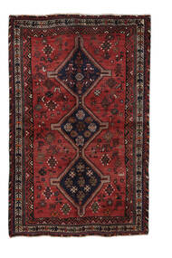 絨毯 シラーズ 145X231 黒/深紅色の (ウール, ペルシャ/イラン)