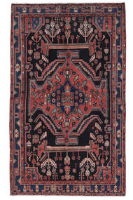絨毯 ペルシャ ナハバンド 絨毯 125X225 黒/深紅色の (ウール, ペルシャ/イラン)