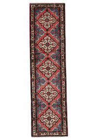 絨毯 ルドバー 絨毯 75X280 廊下 カーペット 黒/深紅色の (ウール, ペルシャ/イラン)