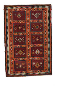 絨毯 キリム ヴィンテージ 絨毯 191X283 黒/深紅色の (ウール, ペルシャ/イラン)