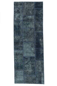  Patchwork - Persien/Iran 絨毯 73X206 モダン 手織り 廊下 カーペット 黒/紺色の (ウール, )