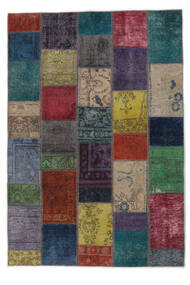  パッチワーク - Persien/Iran 絨毯 142X206 モダン 手織り 黒/濃い茶色 (ウール, ペルシャ/イラン)
