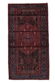 絨毯 オリエンタル ハマダン 絨毯 109X205 黒/深紅色の (ウール, ペルシャ/イラン)