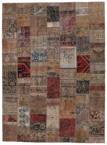 手織り Patchwork - Persien/Iran 300X411 Vintage ペルシャ ウール 絨毯 茶/黒 大 絨毯 