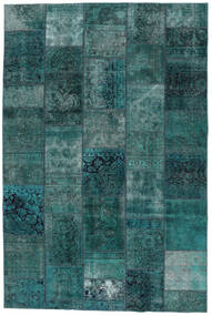 絨毯 Patchwork - Persien/Iran 200X305 ダークターコイズ/黒 (ウール, ペルシャ/イラン)