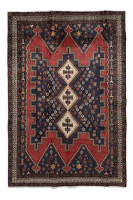 手織り アフシャル 絨毯 165X242 ペルシャ ウール 絨毯 黒/深紅色の 絨毯 