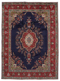 絨毯 ペルシャ タブリーズ 絨毯 256X348 黒/深紅色の 大きな (ウール, ペルシャ/イラン)