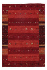  ギャッベ インド 絨毯 120X180 モダン 手織り 黒/深紅色の (ウール, インド)
