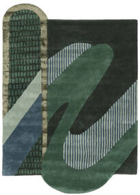  ウール 絨毯 160X230 Portal 深緑色の 絨毯 