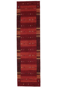  ギャッベ インド 絨毯 80X300 モダン 手織り 廊下 カーペット ホワイト/クリーム色/濃い紫 (ウール, インド)